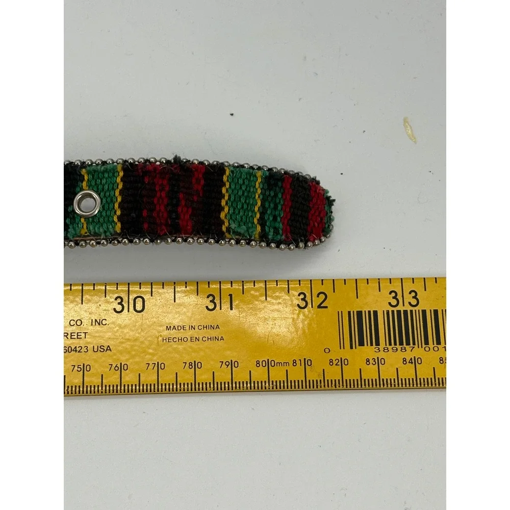 Unbranded Woven Bead Trim Belt Womens Medium Boho Multicolor Made in USA 32